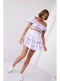 Smooth skirt with ruffles, lilac 40130 - Online store - Boutique